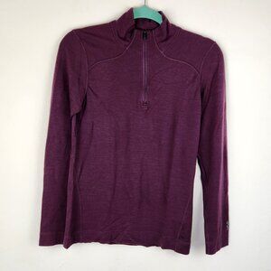 Smartwool 100% Merino Wool 250 1/4 Zip Base Layer Turtleneck Sweater M Flawed